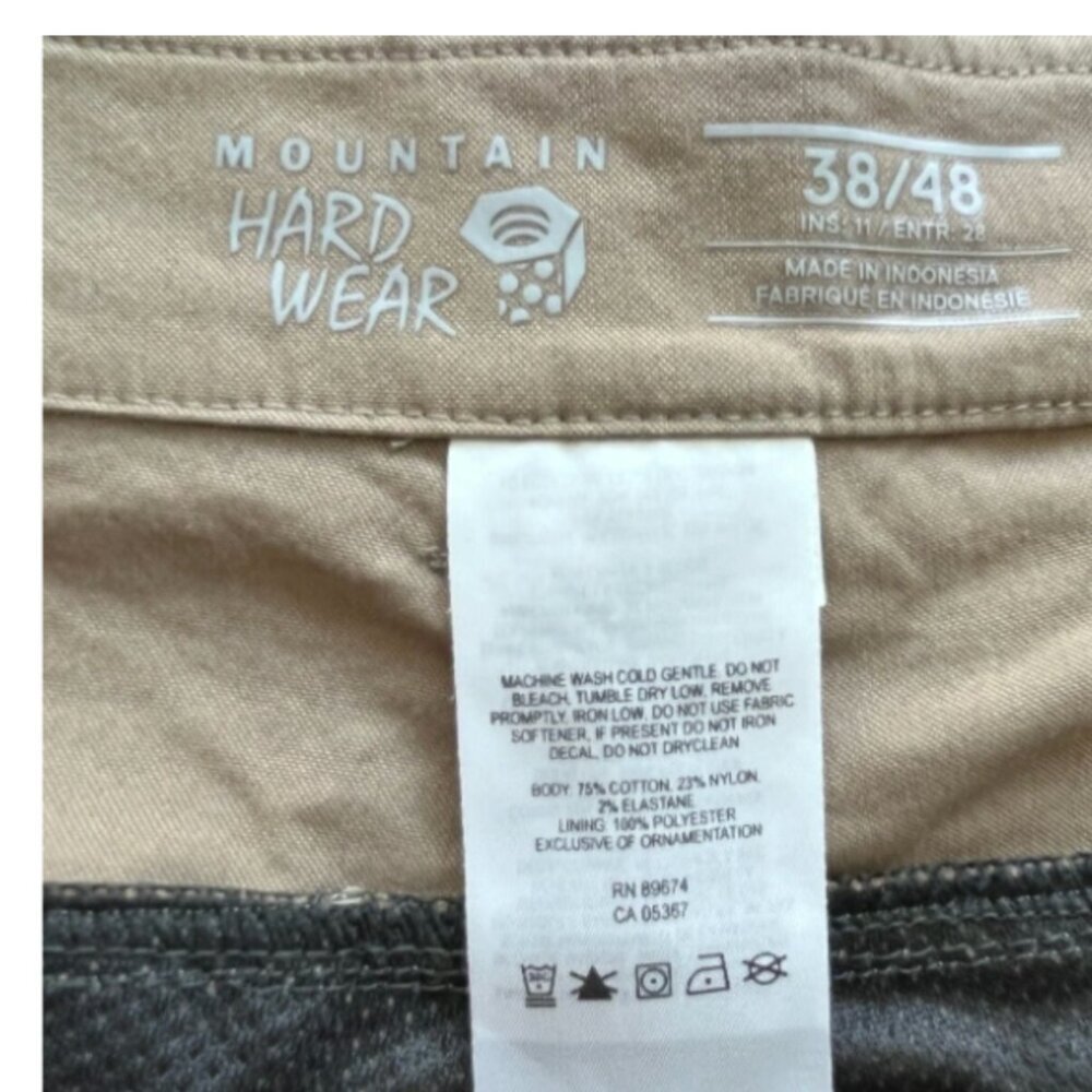 Mountain Hardwear Men's Khaki Hiking Shorts Size 38 Outdoor Travel Cotton Casual - Picture 3 of 9